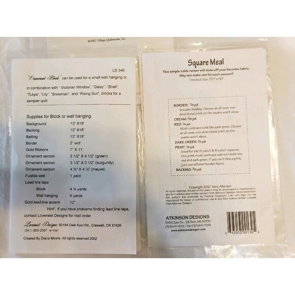 Quilt Pattern Lot 15 Christmas Wall Hanging Cardholder Table Runner Radley House - Picture 7 of 16